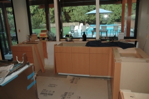 Another view of cabinets as they are installed.